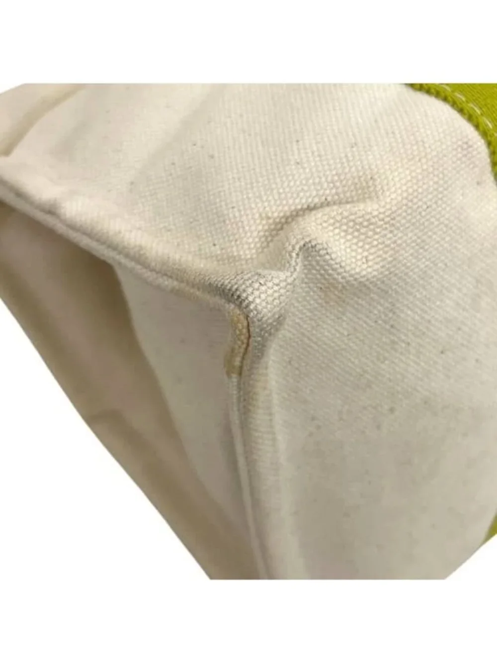 Hermes Tote Bora PM White Green Yellow Canvas